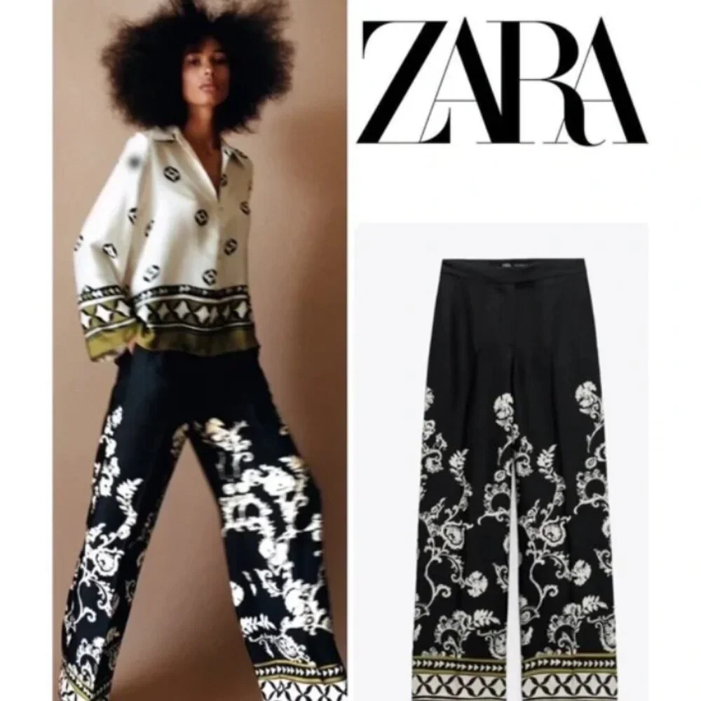Zara high waisted wide leg pants